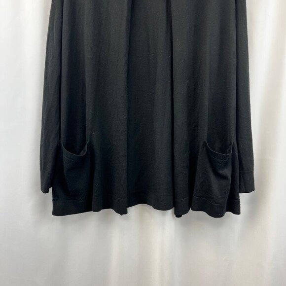 Talbots Womens Open Front Merino Wool Cardigan Black Sweater Size Small Petite - Picture 4 of 7